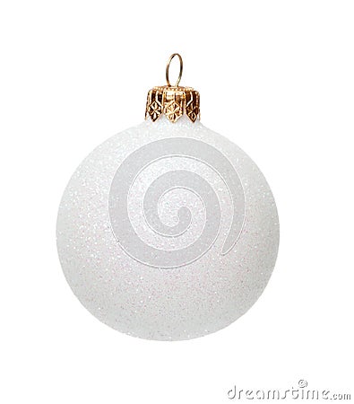 White Christmas ball, isolated Stock Photo