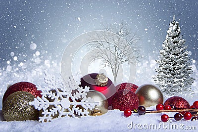 White Christmas Scene Concept Stock Photo