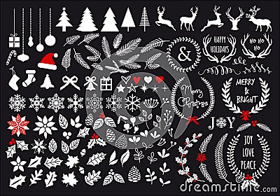 White Christmas, vector set Vector Illustration