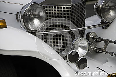 White chrome limousine front detail Stock Photo