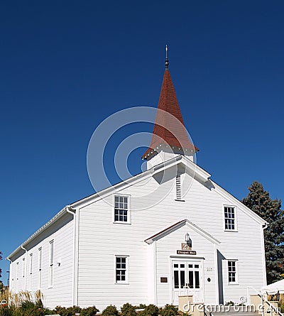 White Church Eisenhower Chapel Stock Photo