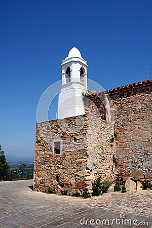 White church tower Stock Photo