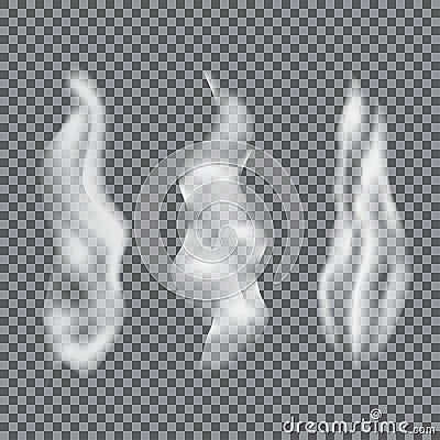 White cigarette smoke or vapour special effect. Vector Illustration