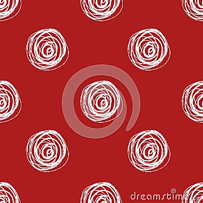 White Circle in Red Background Patterm Stock Photo