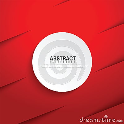 White circle on red background Stylish modern design for posters, brochures, banners, website. with copy space. Vector Illustration