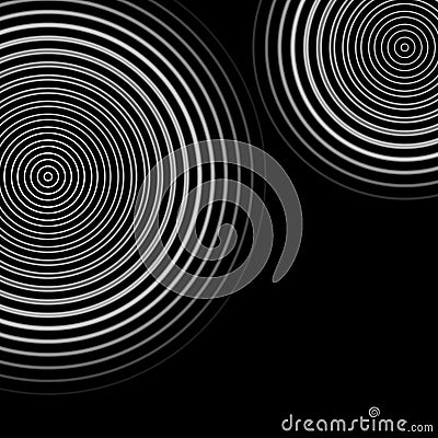 White circle sound waves oscillating or water vortex abstract background Stock Photo