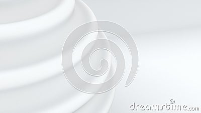 White circular elements. 3d rendering of a spherical shape with waves. Computer generated abstract backdrop. Stock Photo
