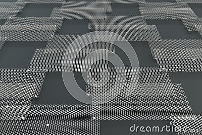 White circular grates on dark grey background Cartoon Illustration