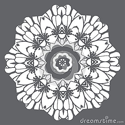 White circular ornament in modern style Vector Illustration