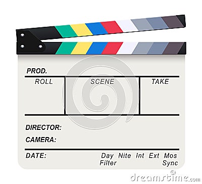 White Clapperboard Cartoon Illustration