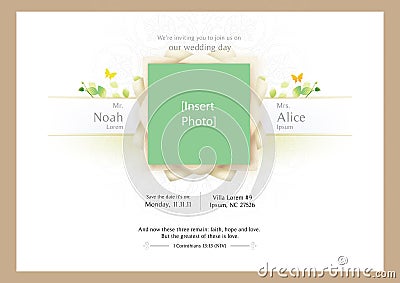 White Classic Wedding Invitation Stock Photo