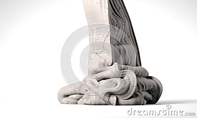 White clay column bending. Hard object becomes soft. The concept of changes. 3d rendering Cartoon Illustration