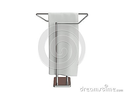 White clean cloth hanging on towel rack Stock Photo