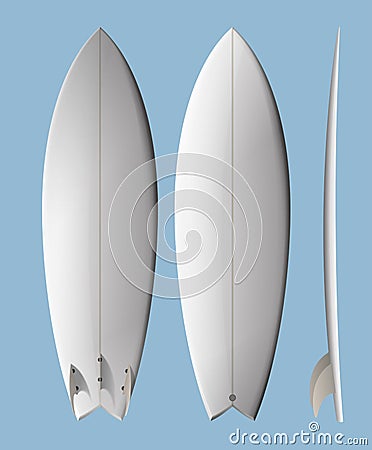 White clean surfboard Stock Photo