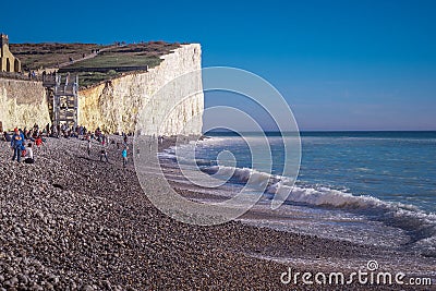 White Cliffs at the English South coast Editorial Stock Photo