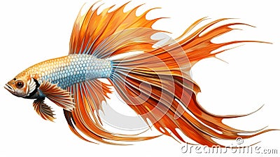 Siamese Fish: Stunning Stripes, Large Fins, And Copper Orange Beauty Stock Photo