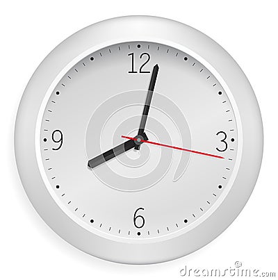 White clock Vector Illustration