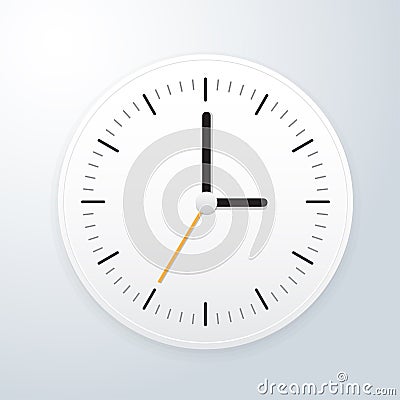 White clock Vector Illustration