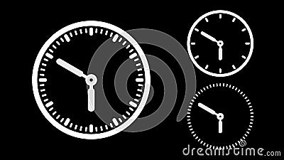 White clock, minimal style. with black background Stock Photo