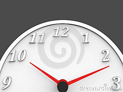 White clock with red dials Stock Photo