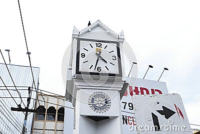 White clock tower in ChaingRai, Thailand. Editorial Stock Photo