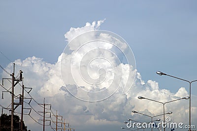 White cloud on the blue sky. Stock Photo