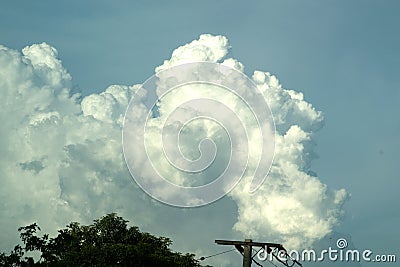 White cloud on the blue sky. Stock Photo