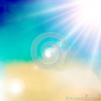 White cloud detail in blue sky with sunshine daylight ill Vector Illustration