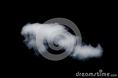 White cloud element isolated on black Stock Photo