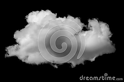 White cloud isolated on a black background realistic cloud Stock Photo