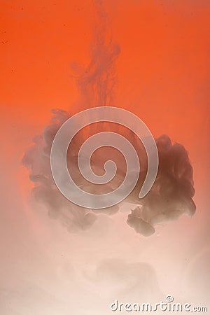 White Cloud on Orange Stock Photo