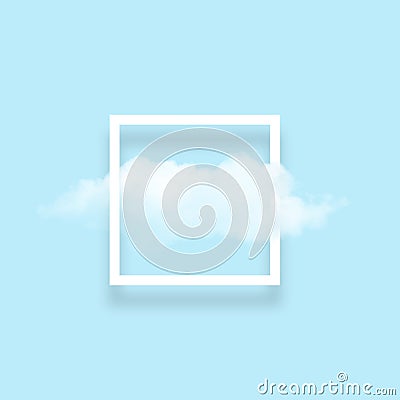 White cloud in snapshot frame illustration Cartoon Illustration