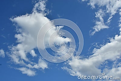 White clouds against blue sky for a backgrounds Stock Photo