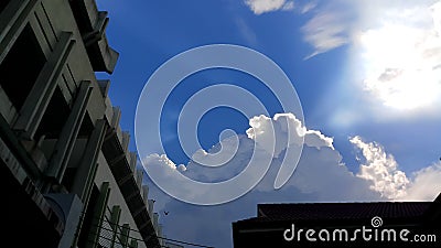 White clouds with blue sky in background, clouds in horizon blue sky Stock Photo