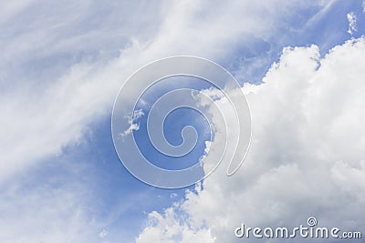 White clouds in blue sky background. Stock Photo