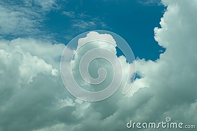 White clouds in the blue sky are breathtaking scenery Stock Photo