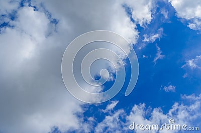 White clouds in deep blue sky Stock Photo