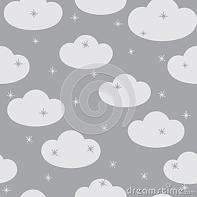 White clouds on a gray background Vector Illustration