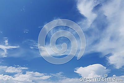 White clouds over blue sky Stock Photo