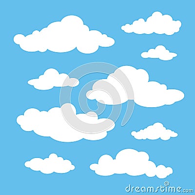 White clouds set Vector Illustration