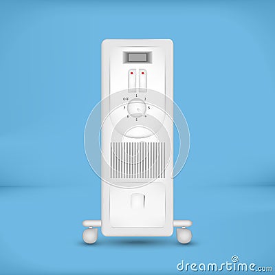 White coastal electric heater Vector Illustration