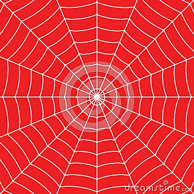 White Cobweb on Red background. Vector illustration Vector Illustration