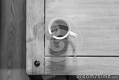 White Cofee cup in a wooden table Stock Photo
