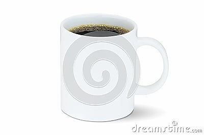 White coffee cup isolated on white background with clipping path Stock Photo