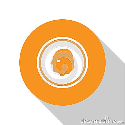 White Coin money icon isolated on white background. Banking currency sign. Cash symbol. Orange circle button. Vector Vector Illustration