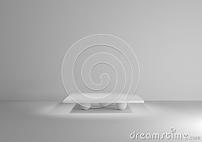 white color background on the plate for product mockup 3d design with shadow Stock Photo
