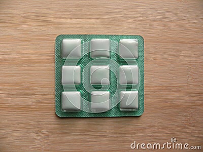 White chewing gum strip Stock Photo