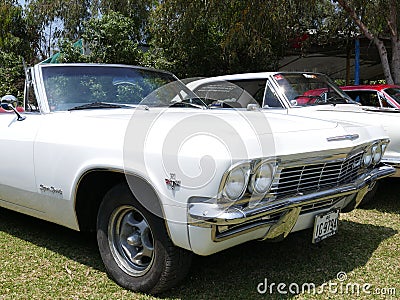 White color convertible Chevrlet Impala in Lima Editorial Stock Photo