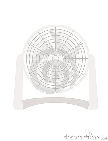 White color desk electric fan vector illustration isolated on white background Vector Illustration