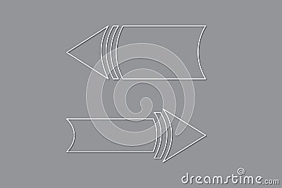 White color right and left arrow or pointer vector illustration on black background to show directions Vector Illustration